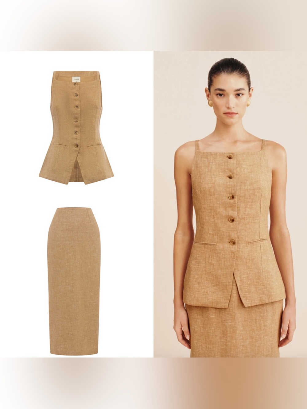 Posse Linen Nancy Set in Walnut Large